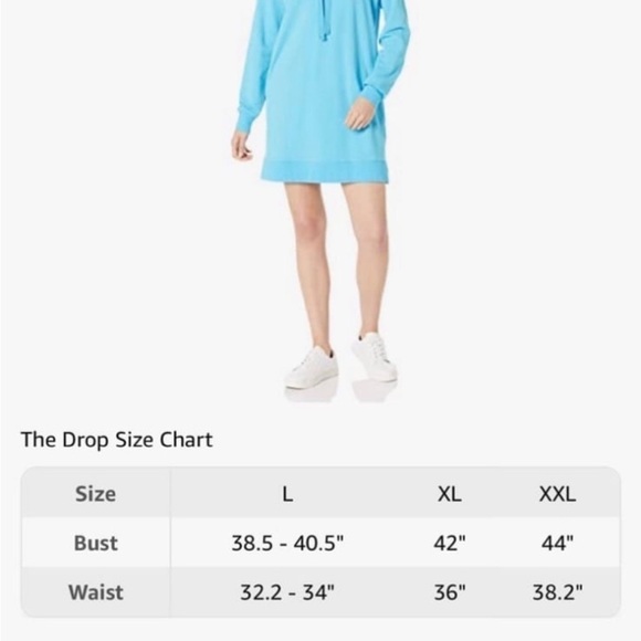 The Drop Women's Iona Long-Sleeve Hooded Mini Sweatshirt Dress NWT Size XS - Picture 8 of 11